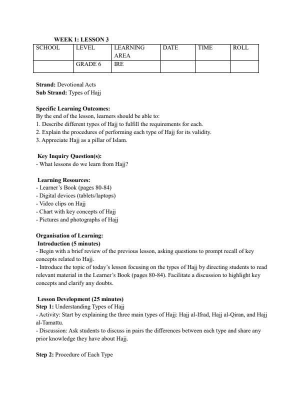 Page 5 – Grade 6 Rationalized IRE Lesson Plans Term 3 – Kenyaplex