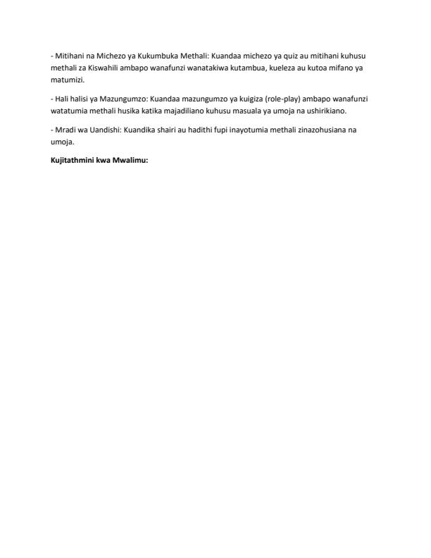 Page 3 – Grade 6 Rationalized Kiswahili Lesson Plans Term 2 - Stadi Za Kiswahili – Kenyaplex