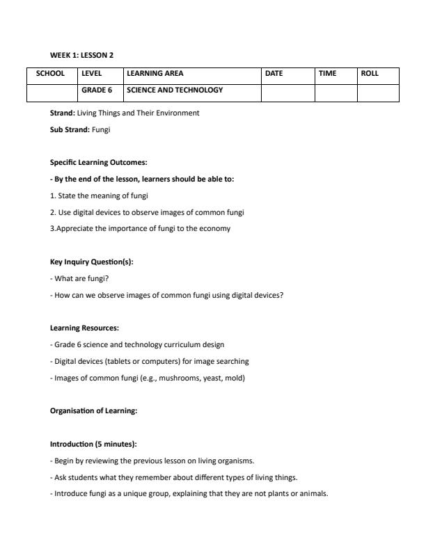 Page 4 – Grade 6 Rationalized Science and Technology Lesson Plans Term 1 – Kenyaplex