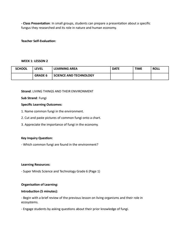 Page 3 – Grade 6 Science and Technology Lesson Plans Term 1 - Super Minds – Kenyaplex