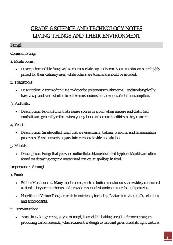 Page 1 – Grade 6 Science and Technology Notes Term 1, Term 2, Term 3 – Kenyaplex