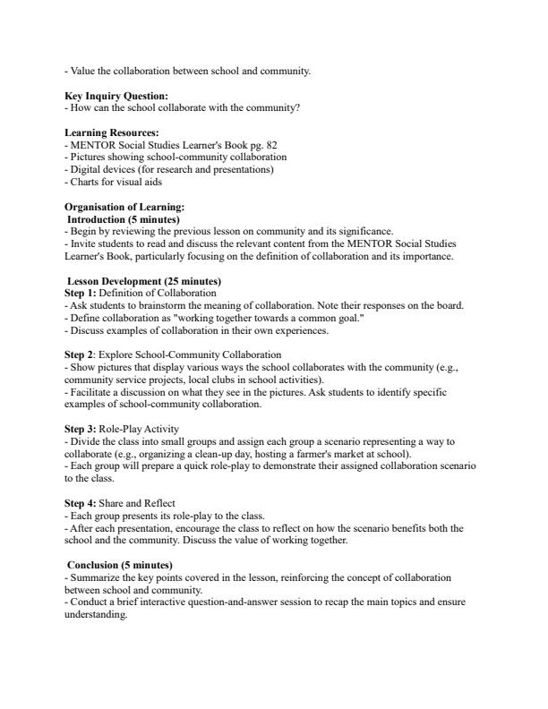 Page 3 – Grade 6 Social Studies Lesson Plans Term 2 - Mentor – Kenyaplex