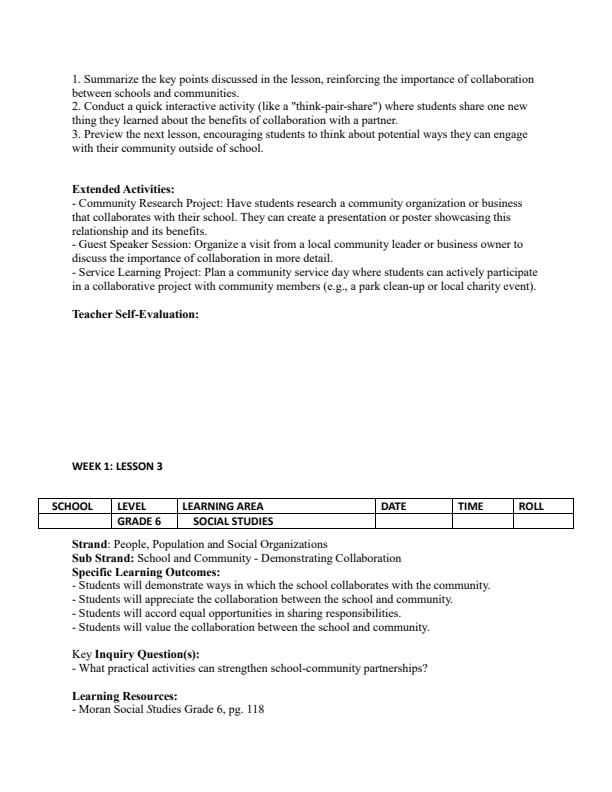 Page 4 – Grade 6 Social Studies Lesson Plans Term 2 - Moran – Kenyaplex