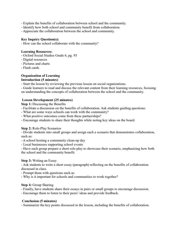 Page 3 – Grade 6 Social Studies Lesson Plans Term 2 - Oxford – Kenyaplex