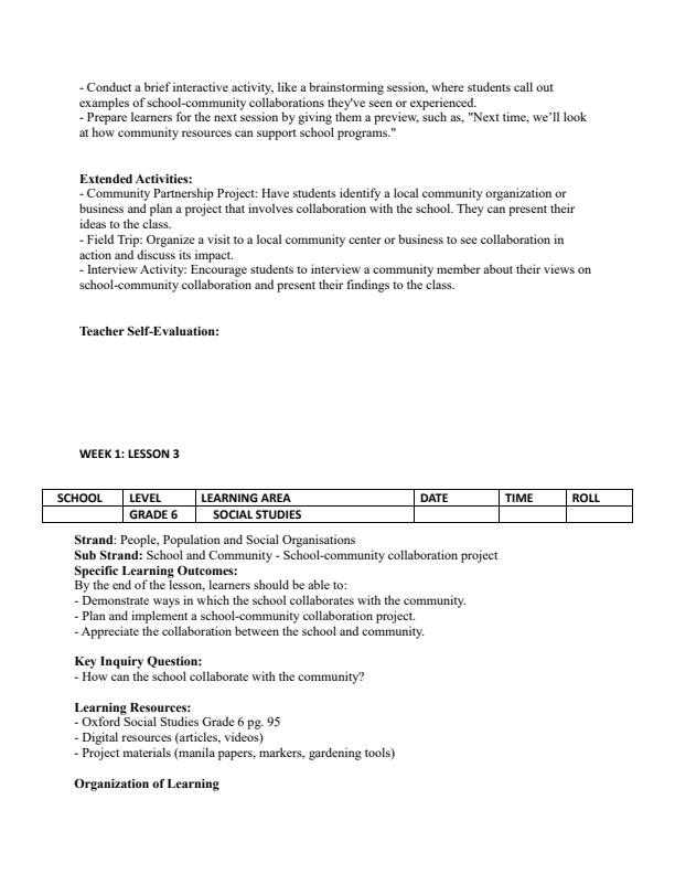 Page 4 – Grade 6 Social Studies Lesson Plans Term 2 - Oxford – Kenyaplex