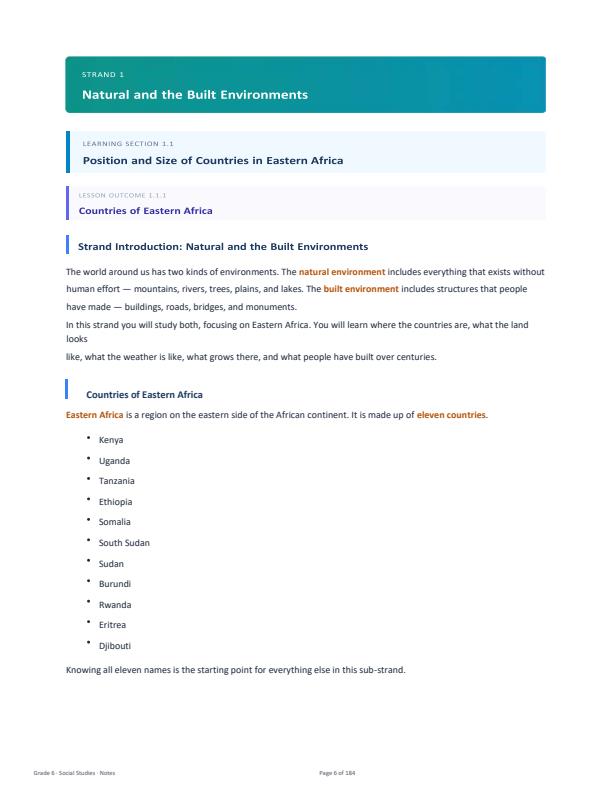 Page 1 – Grade 6 Social Studies Notes Complete Term 1, Term 2 and Term 3 (Updated) – Kenyaplex