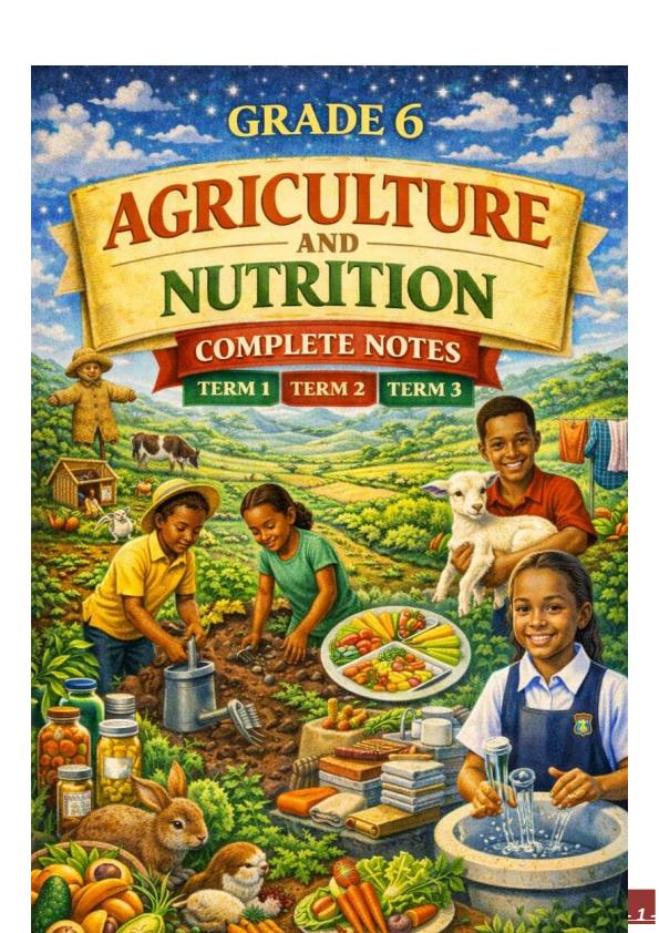 Page 1 – Grade 6 agriculture and Nutrition Complete Notes - Term 1, Term 2, Term 3 – Kenyaplex