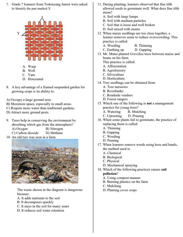 Page 2 – Grade 7 Agriculture December 2026 Holiday Assignment – Kenyaplex