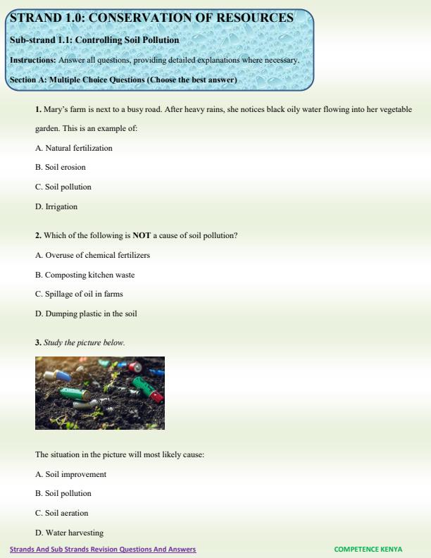 Page 3 – Grade 7 Agriculture and Nutrition Topical Questions and Answers – Kenyaplex