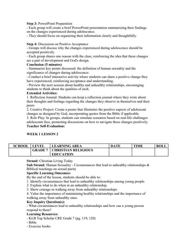 Page 2 – Grade 7 CRE Lesson Plans Term 3 - KLB Top Scholar – Kenyaplex