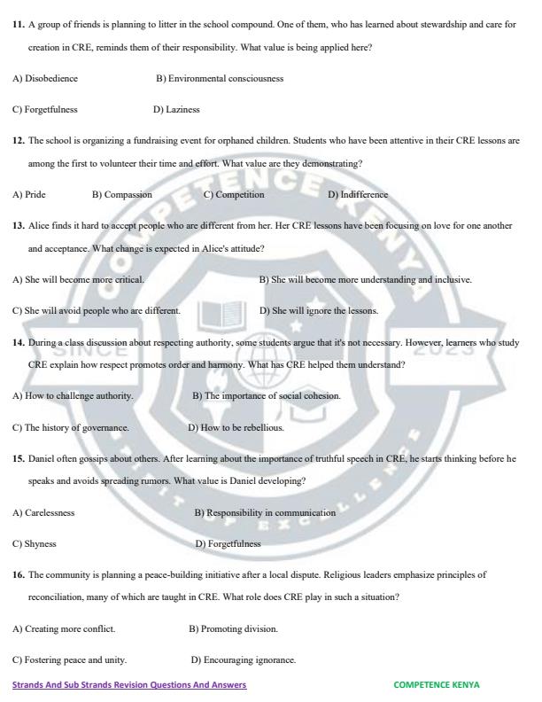 Page 4 – Grade 7 CRE Topical Questions and Answers – Kenyaplex