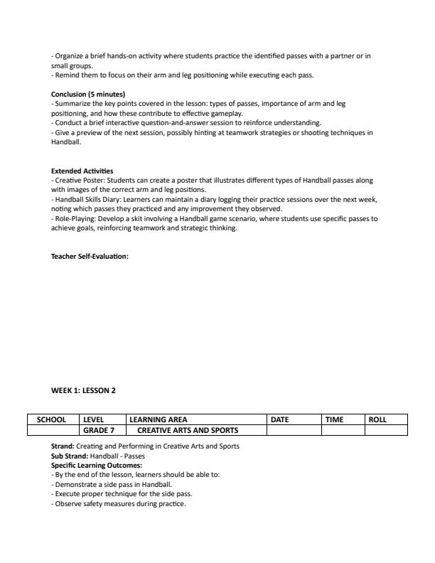 Page 2 – Grade 7 Creative Arts and Sports Lesson Plans Term 2 - Humming Bird – Kenyaplex