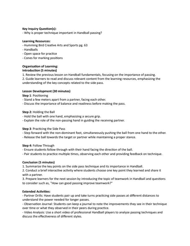 Page 3 – Grade 7 Creative Arts and Sports Lesson Plans Term 2 - Humming Bird – Kenyaplex