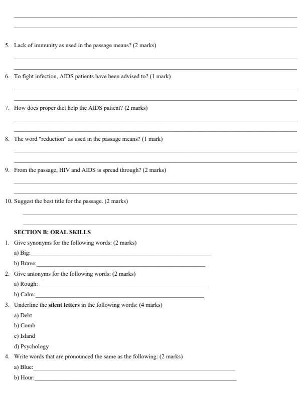 Page 2 – Grade 7 English April 2026 Holiday Assignment – Kenyaplex