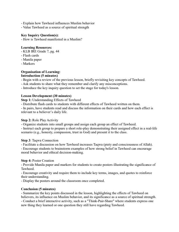 Page 3 – Grade 7 IRE Lesson Plans Term 2 - KLB – Kenyaplex