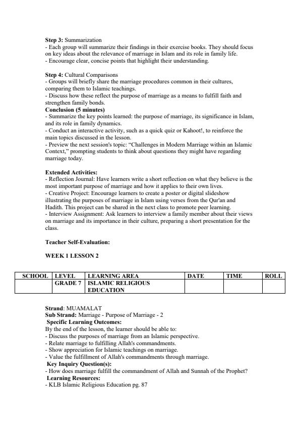 Page 2 – Grade 7 IRE Lesson Plans Term 3 - KLB – Kenyaplex