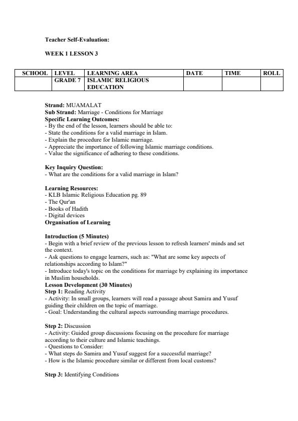 Page 4 – Grade 7 IRE Lesson Plans Term 3 - KLB – Kenyaplex