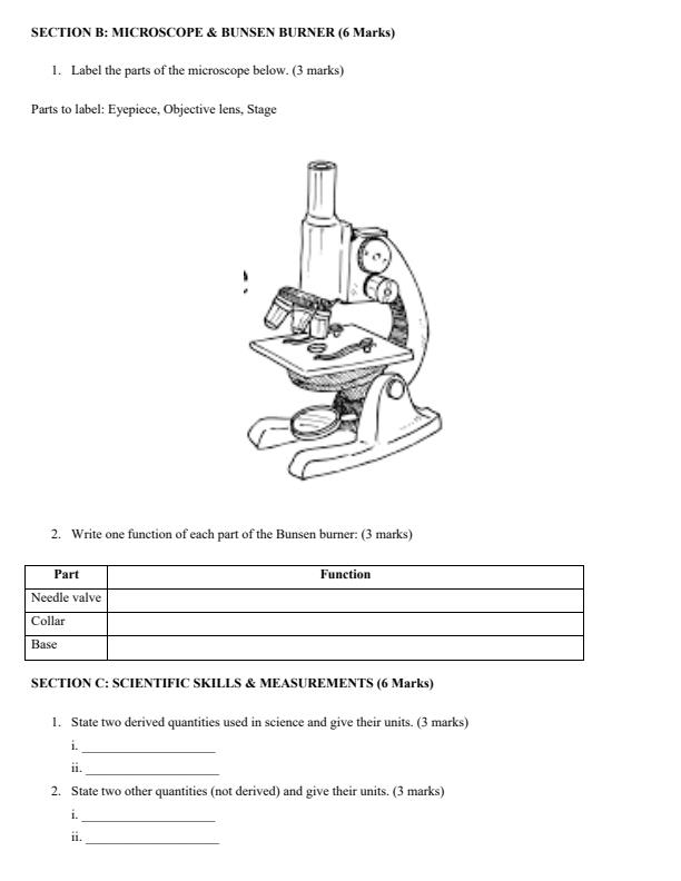 Page 2 – Grade 7 Integrated Science Practical April 2026 Holiday Assignment – Kenyaplex