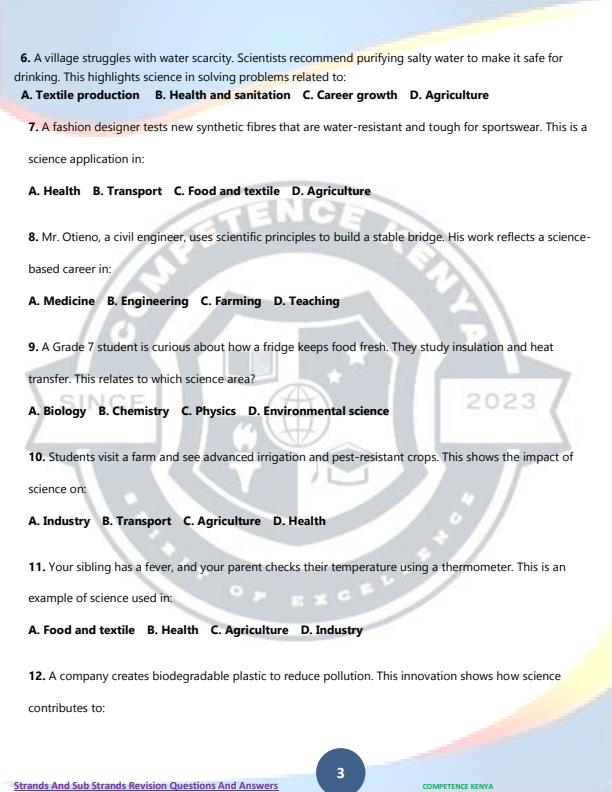 Page 3 – Grade 7 Integrated Science Topical Questions and Answers – Kenyaplex