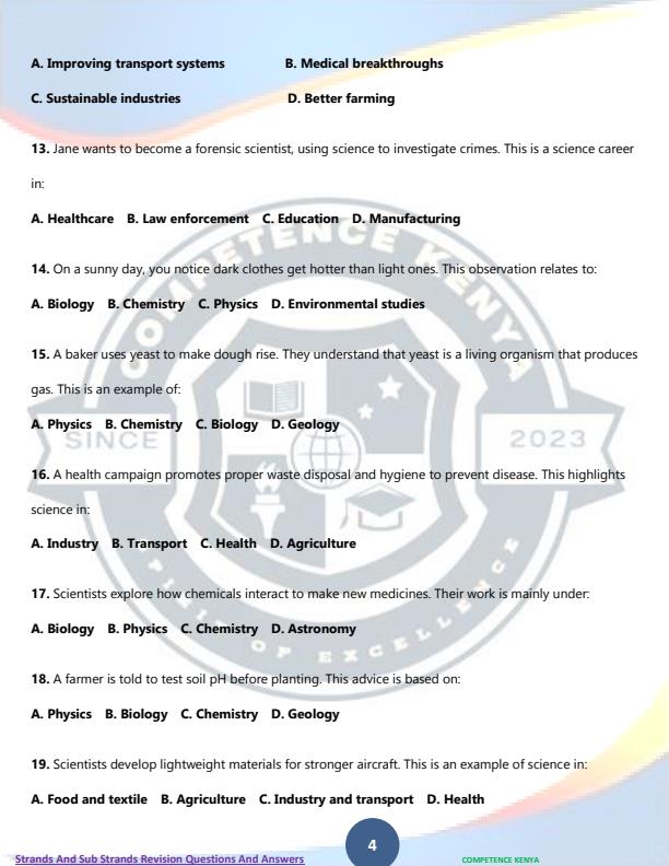 Page 4 – Grade 7 Integrated Science Topical Questions and Answers – Kenyaplex