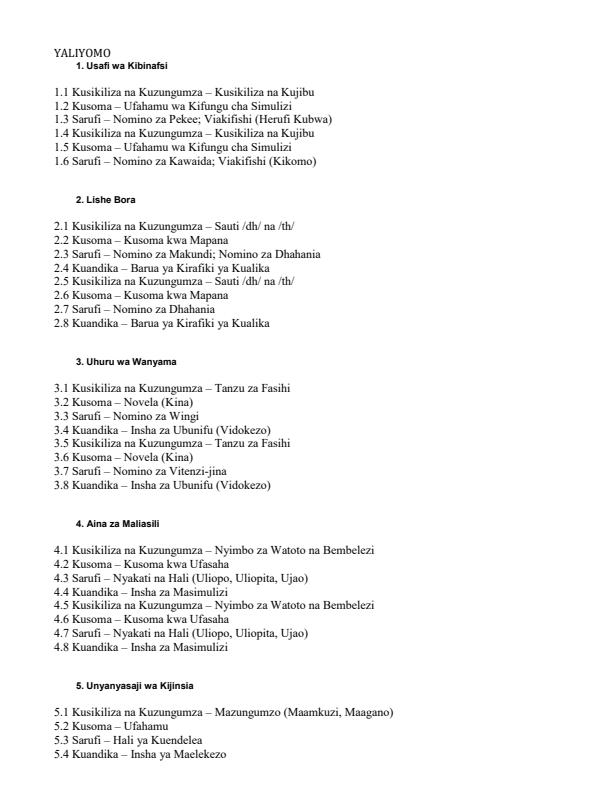 Page 1 – Grade 7 Kiswahili Complete Notes Term 1, Term 2, Term 3 (Updated)  – Kenyaplex