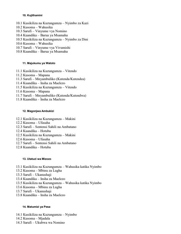Page 3 – Grade 7 Kiswahili Complete Notes Term 1, Term 2, Term 3 (Updated)  – Kenyaplex