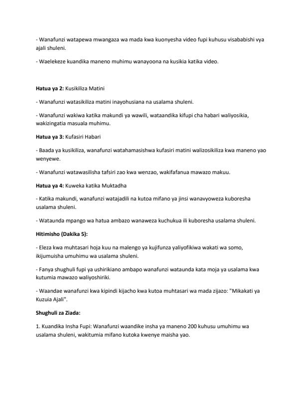 Page 2 – Grade 7 Kiswahili Lesson Plans Term 2 - KLB Top Scholar – Kenyaplex