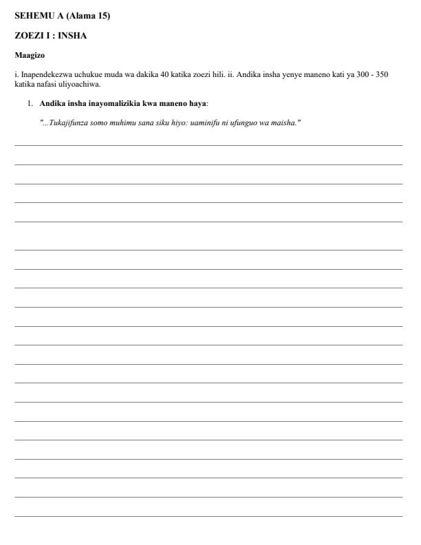 Page 2 – Grade 7 Kiswahili Paper 2 August 2025 Holiday Assignment – Kenyaplex