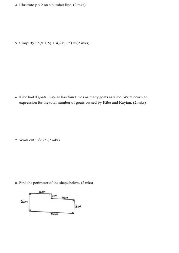 Page 2 – Grade 7 Mathematics December 2026 Holiday Assignment  – Kenyaplex
