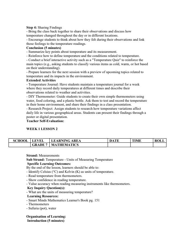 Page 2 – Grade 7 Mathematics Lesson Plans Term 3 - Smart Minds – Kenyaplex