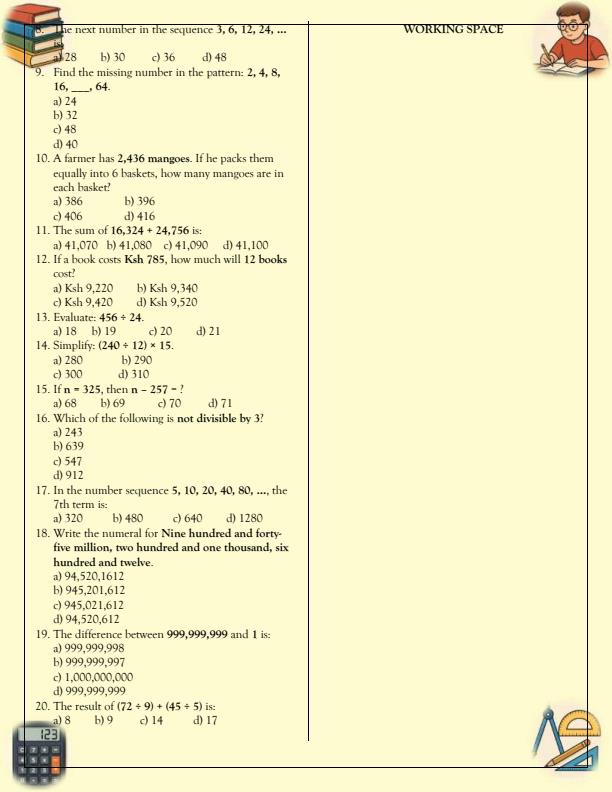 Page 3 – Grade 7 Mathematics Topical Questions and Answers – Kenyaplex