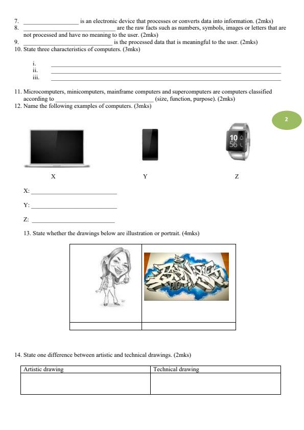 Page 2 – Grade 7 Pre - Technical Studies August 2026 Holiday Assignment – Kenyaplex