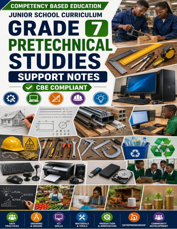 Page 1 – Grade 7 Pre-Technical Studies Complete Notes Term 1, Term 2, term 3 (Updated) – Kenyaplex