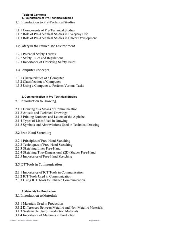 Page 5 – Grade 7 Pre-Technical Studies Complete Notes Term 1, Term 2, term 3 (Updated) – Kenyaplex