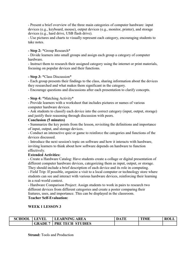 Page 3 – Grade 7 Pre-Technical Studies Lesson Plans Term 3 - Master Booklyst – Kenyaplex