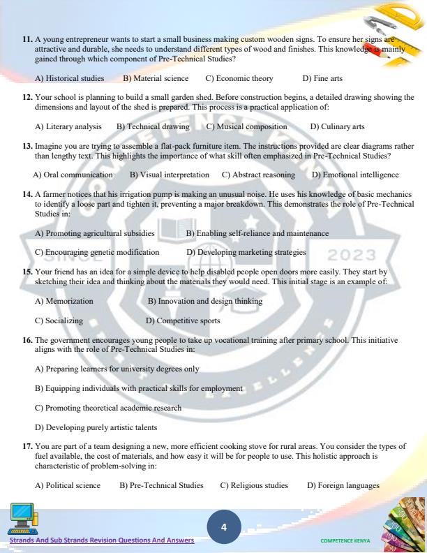 Page 4 – Grade 7 Pre-Technical Studies Topical Questions and Answers – Kenyaplex