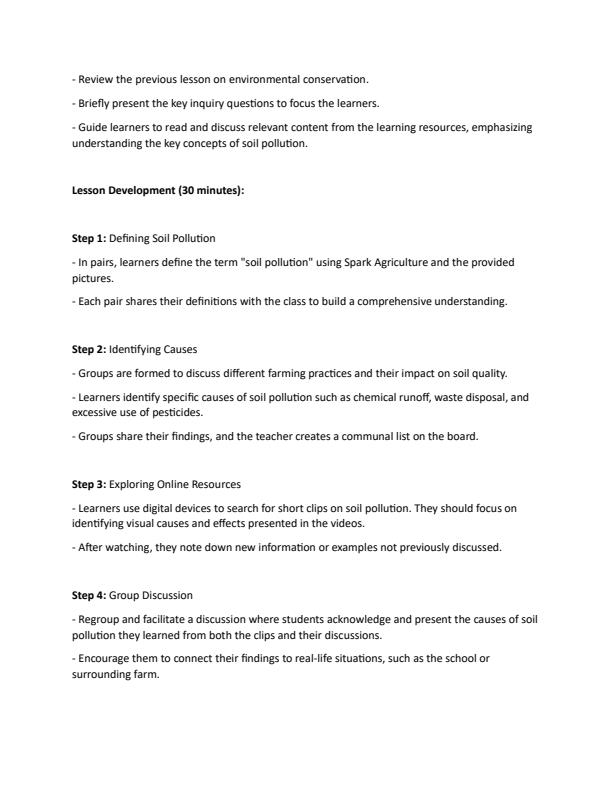 Page 2 – Grade 7 Rationalized Agriculture and Nutrition Lesson Plans Term 1 - Spark Agriculture – Kenyaplex