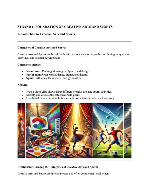 Page 1 – Grade 7 Rationalized Creative Arts and Sports Lesson Notes Term 1 – Kenyaplex