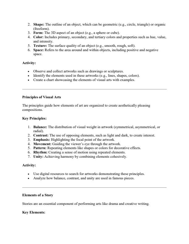 Page 4 – Grade 7 Rationalized Creative Arts and Sports Lesson Notes Term 1 – Kenyaplex