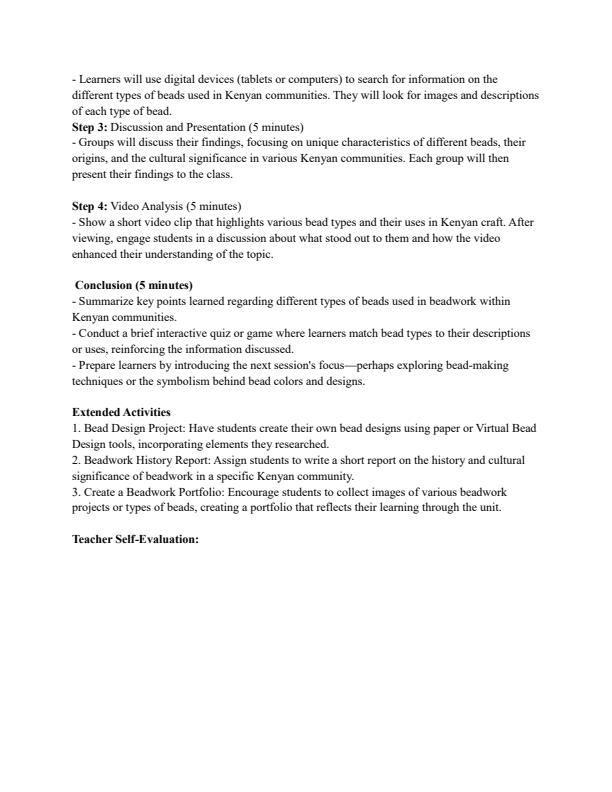 Page 2 – Grade 7 Rationalized Creative Arts and Sports Lesson Plans Term 3 – Kenyaplex