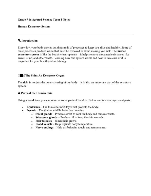 Page 1 – Grade 7 Rationalized Integrated Science Notes Term 3 – Kenyaplex