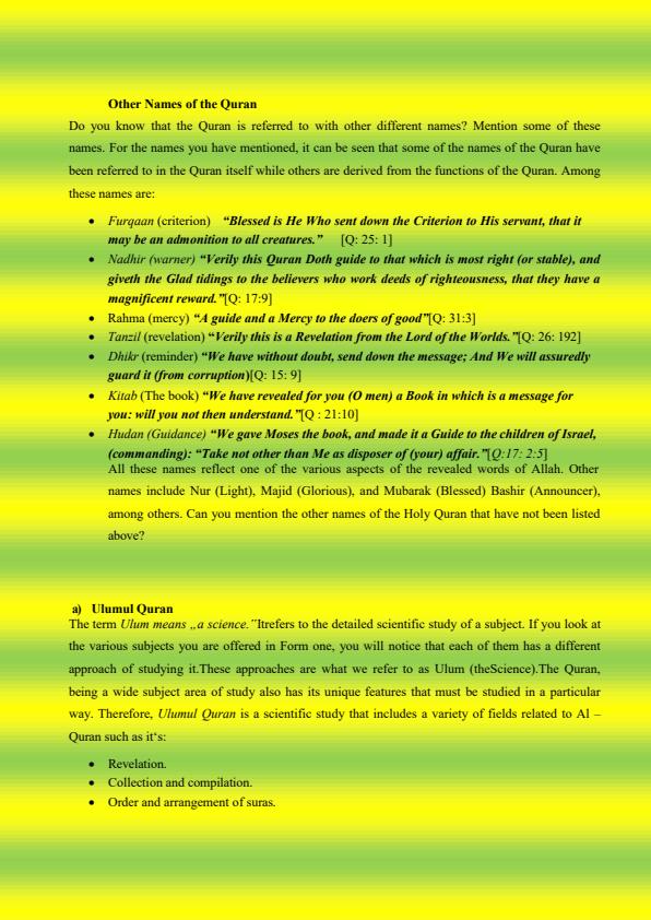 Page 3 – Grade 7 Rationalized Islamic Religious Education (IRE) Notes Term 1, 2 and 3 – Kenyaplex