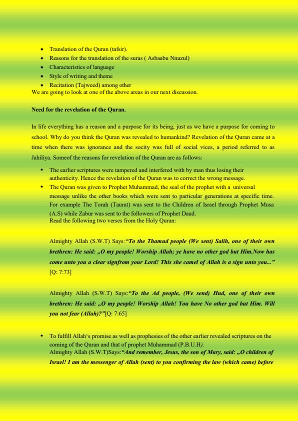 Page 4 – Grade 7 Rationalized Islamic Religious Education (IRE) Notes Term 1, 2 and 3 – Kenyaplex