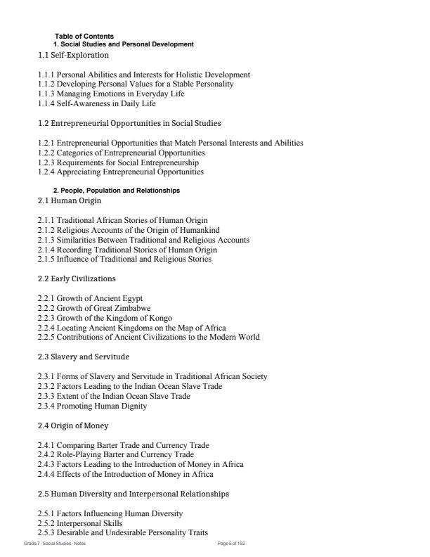 Page 5 – Grade 7 Social Studies Complete Notes Term 1, Term 2, Term 3 (Updated) – Kenyaplex