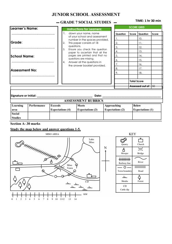 Page 1 – Grade 7 Social Studies December 2024 Holiday Assignment – Kenyaplex