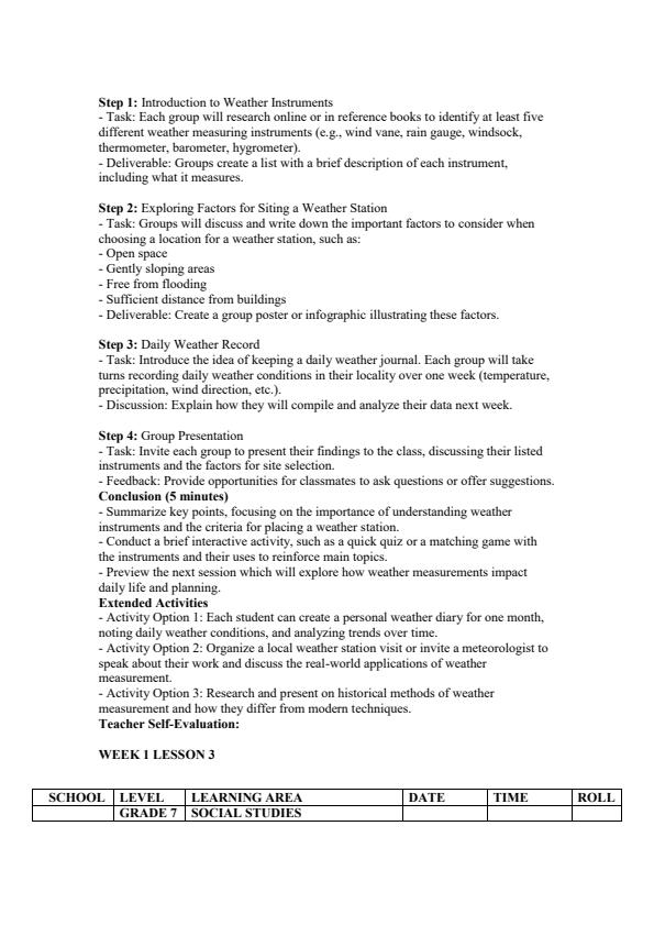 Page 3 – Grade 7 Social Studies Lesson Plans Term 3 - Moran – Kenyaplex