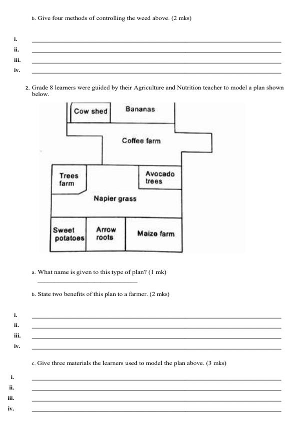 Page 2 – Grade 8 Agriculture December 2026 Holiday Assignment – Kenyaplex