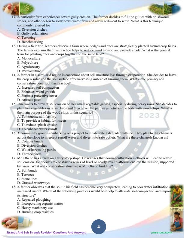 Page 4 – Grade 8 Agriculture and Nutrition Topical Revision Booklet: Questions and Answers – Kenyaplex