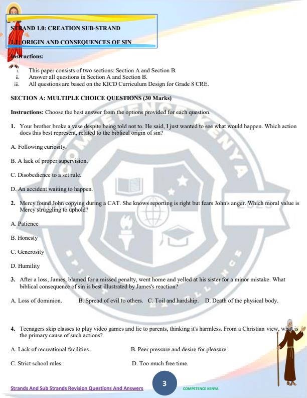 Page 3 – Grade 8 CRE Revision Booklet: Topical Questions and Answers – Kenyaplex