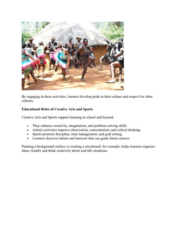 Page 3 – Grade 8 Creative Arts and Sports Notes Term 1 – Kenyaplex